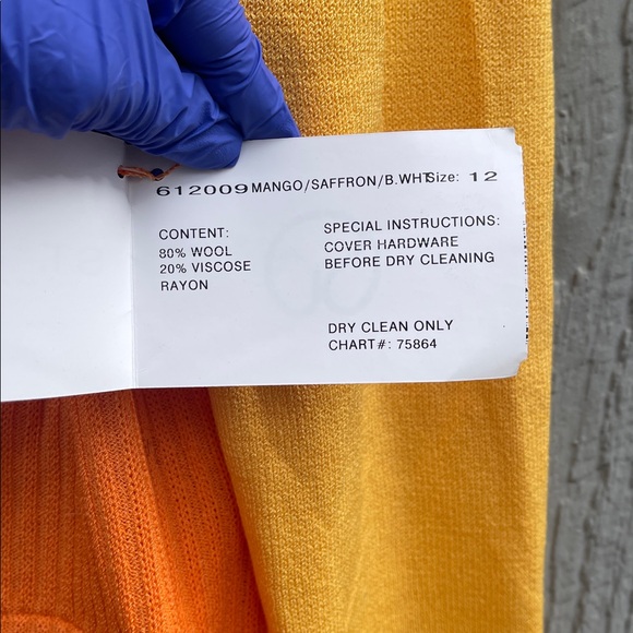 NWT Vintage St. John Marie Gray Santana Knit Jacket Cardigan Wool Orange. - Picture 7 of 14